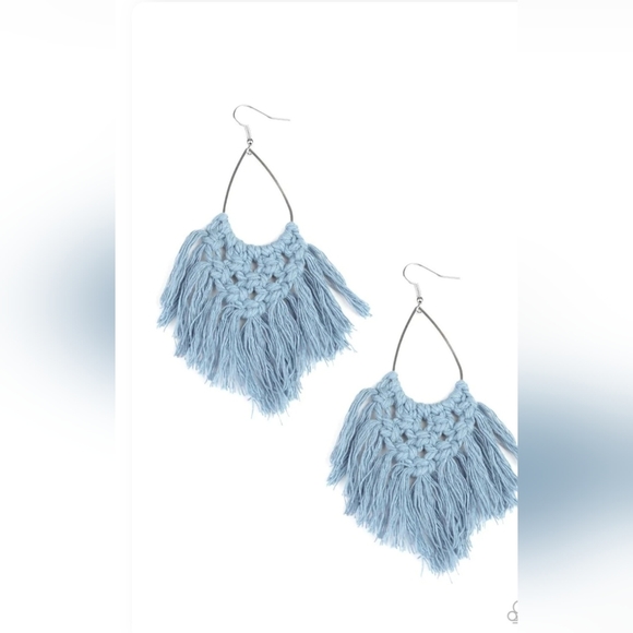 paparazzi Jewelry - Oh MACRAME, Oh my Blue Earrings 💙 😍 Unique  Fishhook